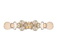 Clip de Robe Chemise Vintage Vêtements Perle Jumper Clip Dames Châle Écharpe Soie Accessoires de Collier(Gold flower,17.5cm)