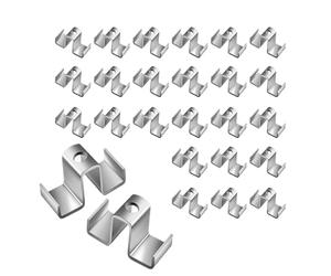 Clip De Selle Pour Grille - Acier Au Carbone Galvanisé 6,5x2,9 Cm | Kit De Fixation De Grille Métallique 25 Pièces | Fixation Robuste Pour Systèmes De Drainage De Sol Industriels, Platelage De Pont, U