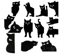 Clip de signet de chat - Marker félin noir, accessoire de lecture mignon | Design de page magnétique élégante, outil d'organisateur d'étude légers durable pour les enseignants des élèves bibliothécair