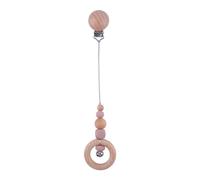 Clip De Sucette En Silicone Pour Bébé, Chaîne Porte-Sucette, Cloche En Hêtre, Jouet De Dentition Pour Bébés Filles Et Garçons, Cadeau À Mâcher