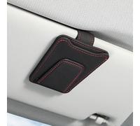 Clip de support de lunettes de soleil en cuir pour pare-soleil de voiture pour une conduite sécurisée, noir ou gris