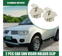 Clip de support de pare-soleil de voiture, Clips de crochet de support de pare-soleil, pour Mitsubishi Montero 2001-2006, Plastique, No.MR779704, Beige, 2pcs