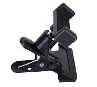 Clip de tête de guitare en métal avec rotule à 360° pour support de téléphone portable, protection rembourrée en éponge, compatible avec la musique en direct et la lecture de paroles - Noir