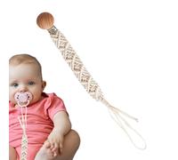 Clip de tétine, clip de tétine fille | Boho clip Paci faits à la main,Corde en bois et coton, support flexible tressé Boho Paci Clip pour filles, garçons, petits