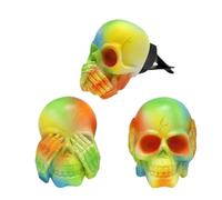 Clip de ventilation pour diffuseur de voiture, clips de ventilation de voiture avec tête de mort, clip diffuseur de parfum pour voiture avec tête de mort, clip d'aromathérapie décoratif multifonction
