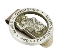 Clip de visière Saint Christophe - Médaille de Voiture Saint Christopher Visor Clip | Décoration de médaille de Jésus Accessoire | Voiture Amulettee de Conduite Saiint pattron pour Camion, SUV
