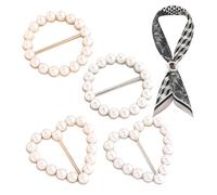 Clip d'écharpe, anneau d'écharpe - 4x cravate pour femme avec perles | Porte-vêtements de mode pour écharpe, châle, pull, cravate et robe