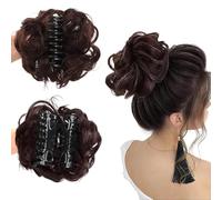 Clip d'extension pour extensions de cheveux ondulés Messy Bun pour un look complet (C)