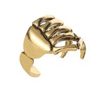 Clip D'oreille de Crâne Punk, Célébration Halloween, Cuivre Or | Non Percé, pour Femme et Fille, Accessoire Créatif, Fête Présent