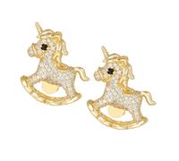 Clip d'oreille en forme de cheval avec strass FreeClip 1 et 2 écouteurs en cuivre et zircons, design élégant