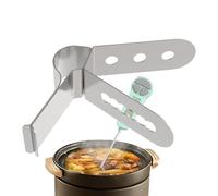 Clip du compteur de température de bonbons - Support de sonde à température de viande à 3 trous | Pince en acier inoxydable pour fumeur de barbecue | Accessoire de frite