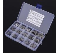 Clip E - SALUTUYA - Kit d'assortiment 300 pièces - Acier inoxydable - 15 types inclus - Pratique