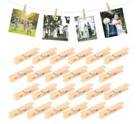 Clip en bois - Lot de 50 mini pinces à linge décoratives résistantes à la rouille | créatifs, supports photo, artisanat fait maison, pinces pratiques