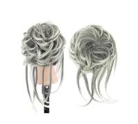 Clip en Chignon Griffe Chignon de cheveux en désordre, chignon long, chouchou, Extension de queue de cheval, postiche ondulé, bandeau Chignon Postiche Messy Bun ébouriffé(Ombre Gray)