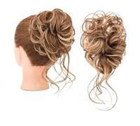 Clip en Chignon Griffe Chignon synthétique bouclé à bande élastique, beignet avec tresses, chouchous, Chignon en désordre, Extensions de postiches for femmes Postiche Messy Bun ébouriffé(5)
