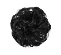 Clip en Chignon Griffe Chignon synthétique en désordre, tenue quotidienne, chouchou, faux bandeau tressé, postiche élastique, queue for femmes H9 Postiche Messy Bun ébouriffé(1B)