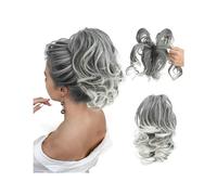 Clip en Chignon Griffe Extensions capillaires synthétiques à pince en queue de cheval, postiche, chignon, faux cheveux naturels noirs et blonds, fausse queue de cochon for femmes, bricolage Postiche M