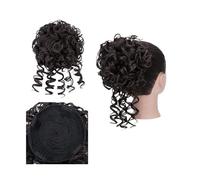 Clip en Chignon Griffe Extensions de cheveux bouclés en désordre, chouchous, queue de cheval avec cordon de serrage synthétique, grand chignon ondulé de 90g, postiches for femmes Postiche Messy Bun éb