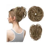Clip en Chignon Griffe Faux Chignon en désordre, postiche bouclée, postiche synthétique, Scrunchy, pièce enveloppante, Chignon élastique, queue de Cheveux for femmes Postiche Messy Bun ébouriffé(10H86