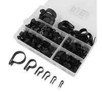 Clip en nylon P P Clamp 200 pièces Nylon Plastique Attaches Clips Pinces Boîte Assortie pour Kit de Conduit de Câble Gestion des Câbles (Noir)