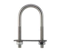 Clip en U à filet en acier inoxydable 304, M10 M12, avec écrou de déflecteur, boucle combinée, vis en forme de U, collier de serrage de 2 pouces (Color : Silver, Size : M10x60x150mm 1set)