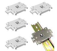 Clip Fixation Rail DIN 35mm Acier Nickelé Lot 4 | Anti-vibration, compatibilité pour relais, installation espace réduit, charge industrielle, lot de 4
