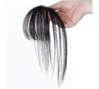 Clip In Bangs for Women 5" Natural Clip On Bangs Black Thin Air Hair with 8" Temples & Invisible Decorative Fake for Daily, Cosplay & More In