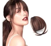 Clip in Bangs for Women 9.45" Invisible Natrual Comfortable Faux Clip on Bangs Cuttable Washable for Women and Girls on