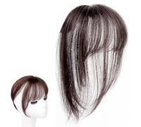 Clip In Bangs For Women Human Hair, 3D Hair Extensions French Bangs Bang Hairpieces Curved Bangs For Daily Wear