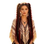 Clip in Braids - Boho Handmade Dreadlocks Hairpieces | Clip In Dreadlock Extensions for Daily Date Costume Party Festival Raves Renfaire Cosplay Beach