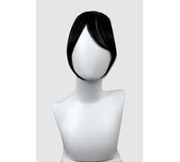 Clip in fringe hairpiece/clip-in curtain bangs, with long, face framing wisps: Sabrina dark brown #4