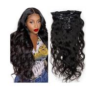 Clip In Hair Extensions Real Human Hair，Body Wave Hair Extension Brazilian Remy Hair 8Pcs With 20Clips Double Wefts Thick and Softt Installation et enlèvement faciles(12inches)