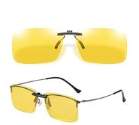 Clip Lunette Jaune Conduite de Nuit Polarisé - Réduction de l'Éblouissement des Phares, Vision HD, Protection UV, Léger et Confortable, Idéal pour la Conduite, la Pêche et les Activités Nocturnes