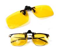 Clip Lunettes Conduite De Nuit Polarisées, 60*40 mm Surlunettes Conduite De Nuit, Nti-Éblouissement Phares & Lumière Bleue Homme/Femme Pour Réduit Le Scintillement Des Lumières Et La Fatigue Oculaire