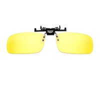 Clip Lunettes de Soleil, Clip Lunettes Conduite Nuit Polarisées Verres Jaunes HD Léger et Confortable efficacement l'éblouissement causé par les phares des voitures pour Nocturne Conduite Homme Femme