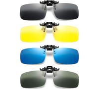 Clip Lunettes Polarisant, 4 Pièce Clip Lunettes De Soleil Polarisées, Super Léger Lunettes De Soleil Clip Clips Lunettes Soleil Hommes Et Femmes Pour Conduite, Cyclisme, Pêche, Alpinisme