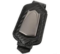 Clip magnétique pour pare-soleil de voiture, fabriqué à partir de cuir avec rembourrage intérieur en éponge pour éviter d'endommager le cadre et fournir un rangement sécurisé (578 : fibre de carbone)