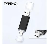 Clip métallique argenté USB et TYPE-C 2 en 1, clé USB 32 go, disque U couleur 64 go 128 go, porte-clés cadeaux, clé mémoire 4 go 8 go 8 Go Black