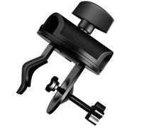 Clip Micro de Bureau 19mm en Métal, Angle Réglable, Noir | Rotation 360 Degrés, Plaque Pivotante, Bouton Ergonomique, pour Micros Portatifs en Répétition et Discours