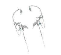 Clip moderne en forme de queue de poisson en alliage avec pampilles pour oreilles non percées - Confortable à porter - Clip polyvalent pour les tenues