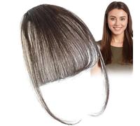 Clip On Bangs Cheveux Humains - Frange Française de Couleur Naturelle | Postiches à franges, extensions de cheveux élégantes adaptées aux filles, remplacement quotidien pour femmes | Vraie pince à che