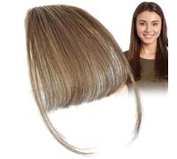 Clip On Bangs Cheveux Humains - Frange Française de Couleur Naturelle | Postiches à franges, extensions de cheveux élégantes adaptées aux filles, remplacement quotidien pour femmes | Vraie pince à che