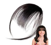 Clip on Bangs for Women - Extensions à franges de cheveux humains avec aspect naturel | Courrier de cheveux quotidien pour amincir les cheveux, frange de perruque pour sœur mariée session de fo
