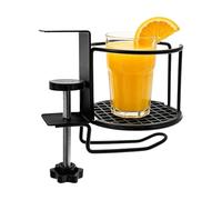 Clip on Desk Holder, Multi Function Cup Clamp Hook Stand, 4.06 inch Headphone Storage Hanger Organizer, Adjustable Desk Edge Mount Rack, Space Saving Table Accessory, Indoor Office Home Use