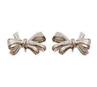 Clip on Earbuds Accessory - 2cm Rhinestone Bow-Shaped Headphone Decoration, Elegant Open-Ear Jewelry Accent | School Outdoor Business Trip Daily Use Girlfriend Wife Friend Sister Daughter Gift