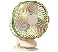 Clip On Fan - Personal Cooler - Portable Clamp Fan Desk - 5-Speed Adjustable Strong Wind Cooler, USB Rechargeable Cool Airflow Gadget With Built-in Night Light For Bedroom Dorm Office Travel