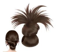Clip on Feather Bun Wig, Clip de morceau de cheveux en pignon désordonné, Coupe naturelle légère pour femmes filles