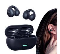Clip On Open Ear Headphones | Wireless Earphones - Sweatproof Conduction Headset for Sports, Workout, Cycling, Running, Camping, Hiking, Driving