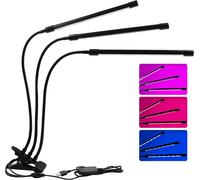Clip-on Plant Flower Succulent Grow Light USB Full Spectrum Indoor Growing Nursery Replenishing Waterproof Light 3H/9H/12H Timing 9-Gear Dimming