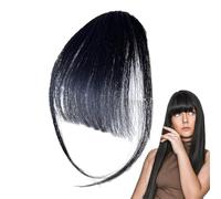 Clip on Real Hair Bangs - Women Clip sur le front Bangs Human Fringe | Extensions de cheveux naturels avec temples, cheveux doux pour l'usure quotidienne, photographie, fête, rendez-vous, cospl